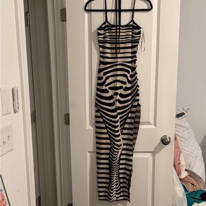 Black and Cream Striped Dress